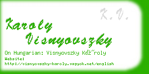 karoly visnyovszky business card